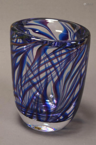 Kosta Art Glass Vase,
