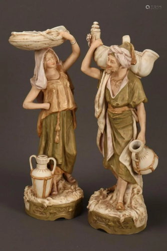 Pair of Royal Dux Porcelain Figures,