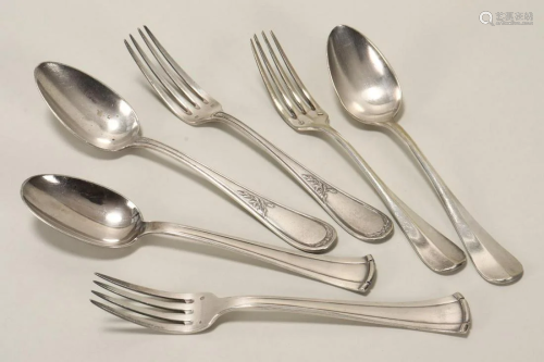 French Silver Table Spoon and Fork,