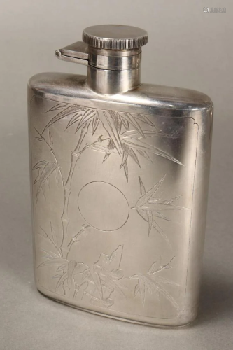 Chinese Silver Hip Flask,