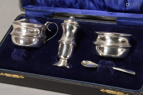 George V Sterling Silver Cruet Set,