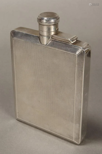 English Sterling Silver Hip Flask,