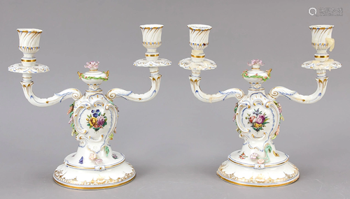 Pair of candlesticks, 2-flame,