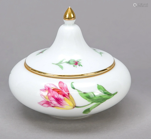 Round lidded box, Meissen, mar