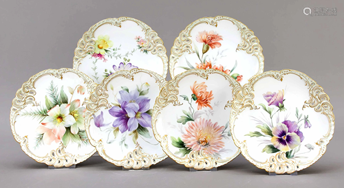 Six fruit plates, Nymphenburg,