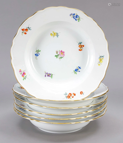 Six soup plates, Meissen, 1970