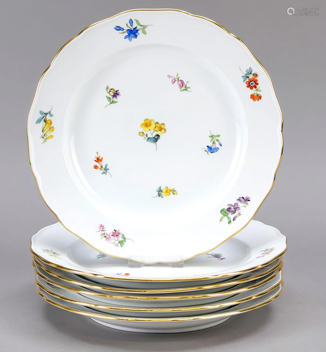 Six shallow plates, Meissen, 1