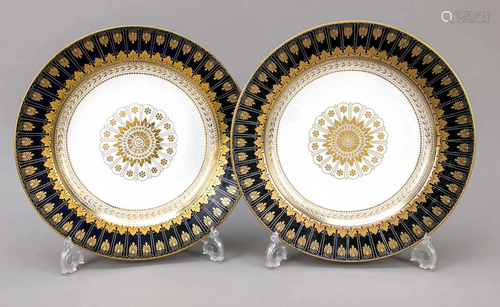 Two round serving plates, Sevr