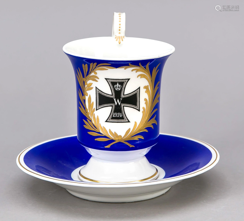 Patriotic cup with saucer, KPM