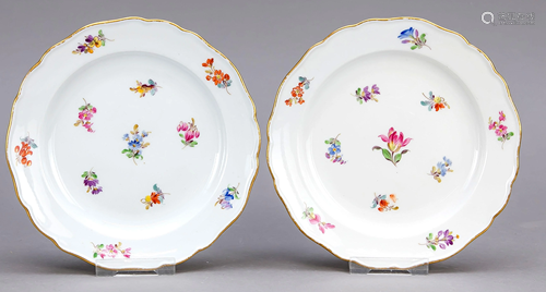 Two cake plates, Meissen, mark