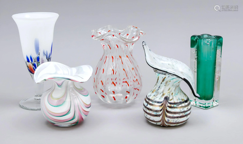 Five vases, 2nd half of the 20