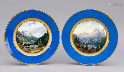 Two view plates, around 1900,