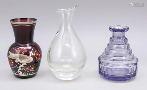 Three vases, 20th c., differen