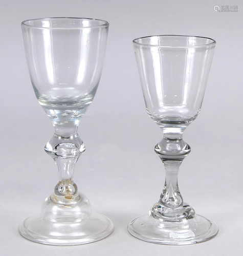 Two goblet glasses, around 180