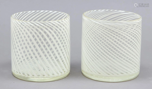 Two vases, 20th c., round stan