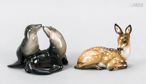 Two animal figures, pair of se