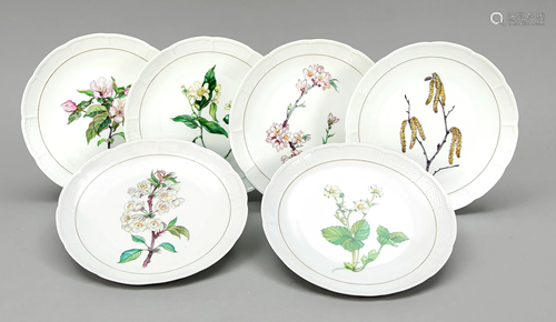 Six dessert plates, Nymphenbur