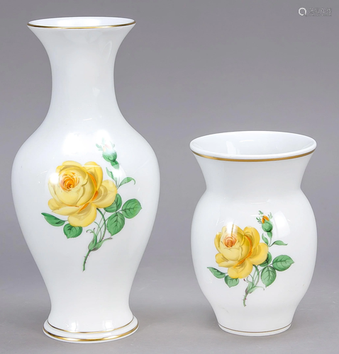 Two vases, Meissen, after 1950