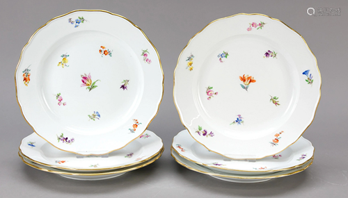 Six plates, Meissen, Knauff sw