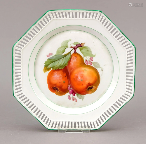 Octagonal fruit plate, KPM Ber