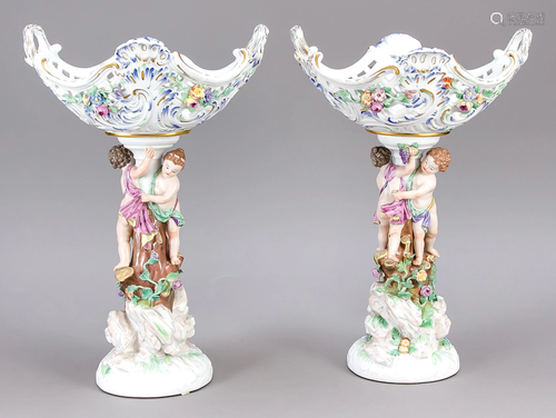 Pair of centerpieces, Meissen,