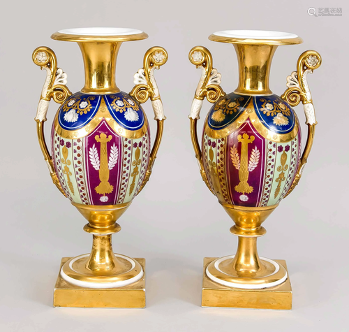 Pair of Empire vases, France,