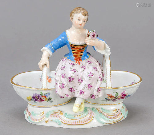 Figural saliere, Meissen, Knau