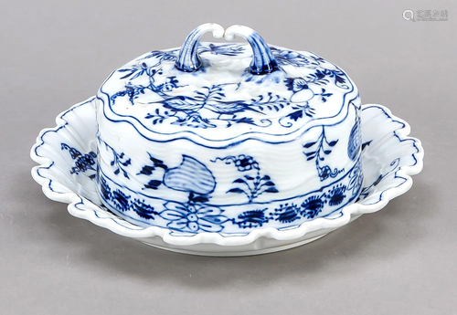 Round butter dish, Meissen, kn