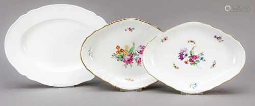 Three oval bowls, KPM Berlin,