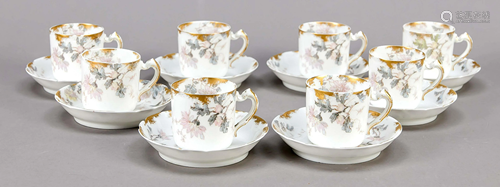 Eight demitasse cups with sauc