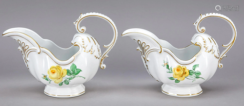 Two sauce boats, Meissen, afte