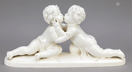 Two embracing putti, Goebel, O