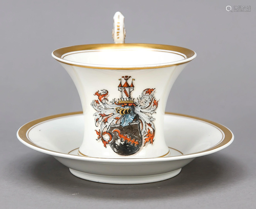 Heraldic cup with saucer, KPM