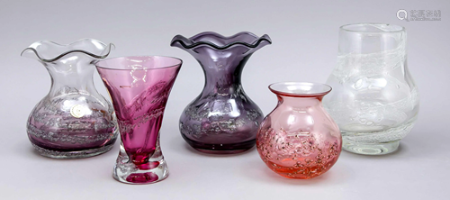 Five vases, 2nd half of 20th c