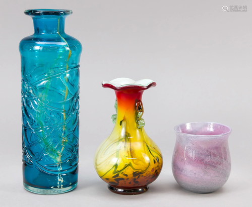 Three vases, 20th c., differen