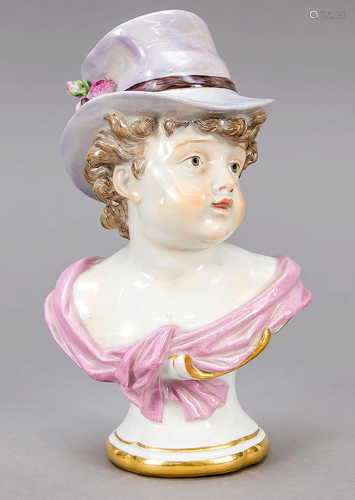 Bust of a boy, Meissen, mark 1