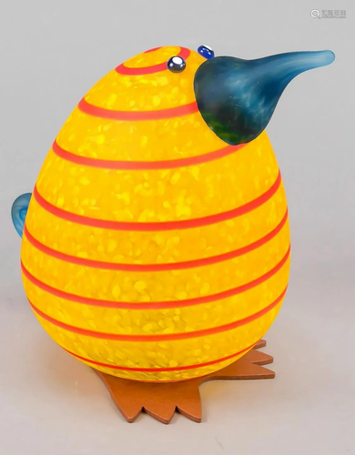 Sitting bird, 20th c., glass s