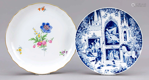 Two pieces, Meissen, round bow