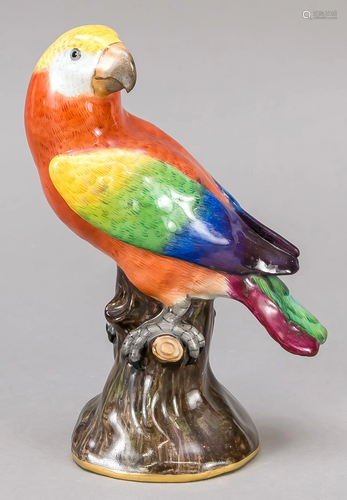 Parrot on trunk, Meissen, earl