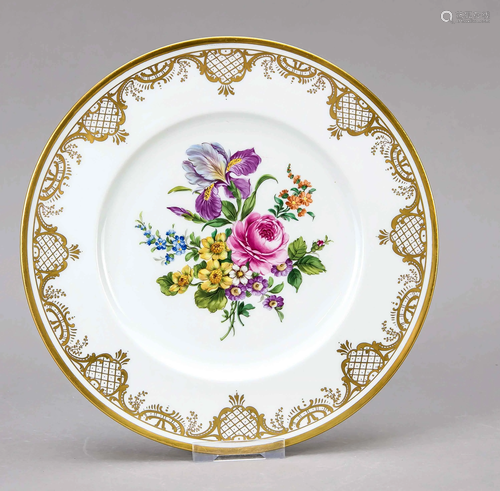 Flat plate, Meissen, mark 1850