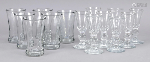 Set of 14 glasses, 19th/20th c