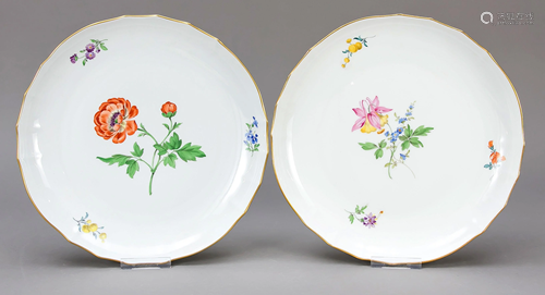 Two round cake plates, Meissen