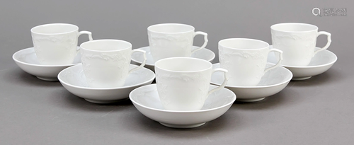 Six demitasse cups with saucer