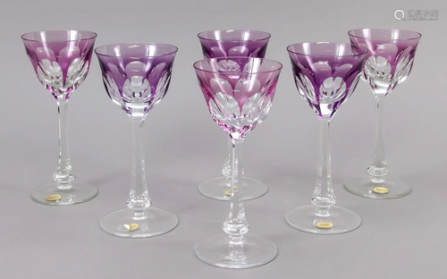 Six wine glasses, Moser, Karlo