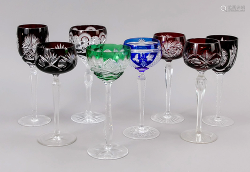 Eight wine-glasses, 20th c., d