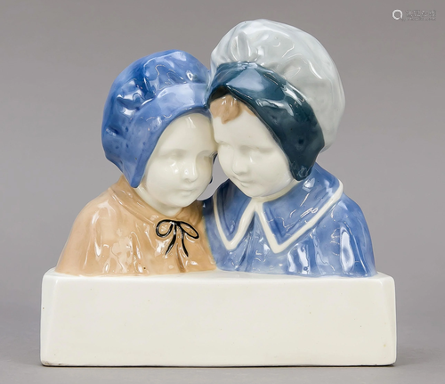 Pair of children, ceramics, 20