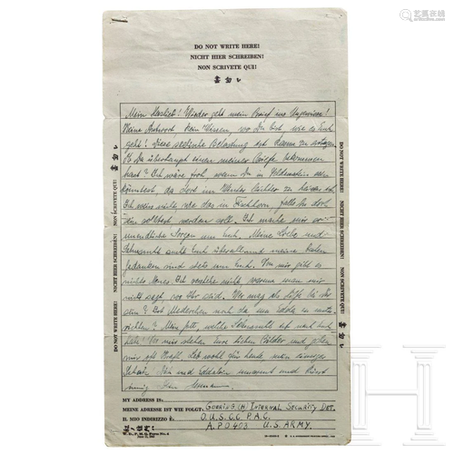 Hermann GÃ¶ring â€“ a handwritten letter from Nuremberg