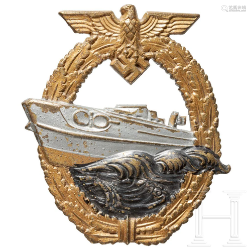 An E-boat war badge 2nd pattern, made by Adolf Scholze