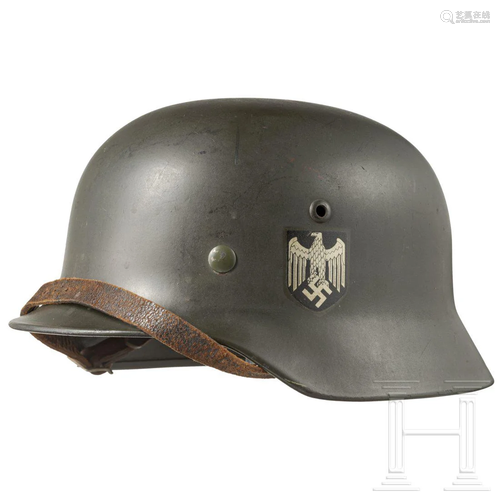 An army steel helmet M 35 with double decals