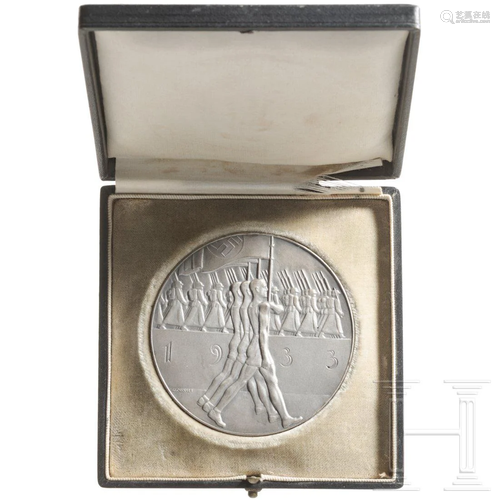 A silver winner's medal from the German sports